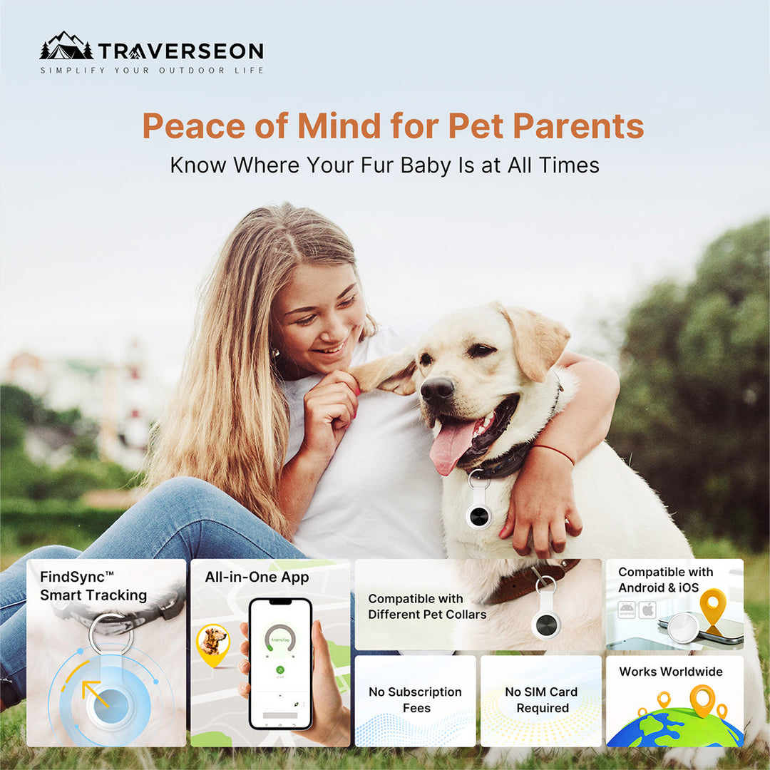 Compact wireless GPS pet tracker, ideal for outdoor safety, easily attaches to dog or cat collars.