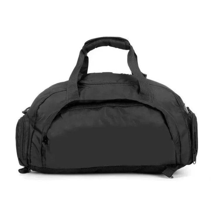 Fitness duffel bag with a dedicated shoe pouch, keeping gear organized and clean for gym-goers