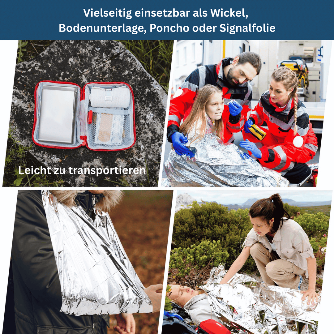 Unisex insulating survival blanket, waterproof and reflective, crucial gear for camping & emergencies