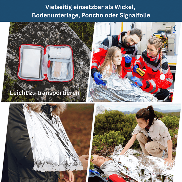 Unisex insulating survival blanket, waterproof and reflective, crucial gear for camping & emergencies