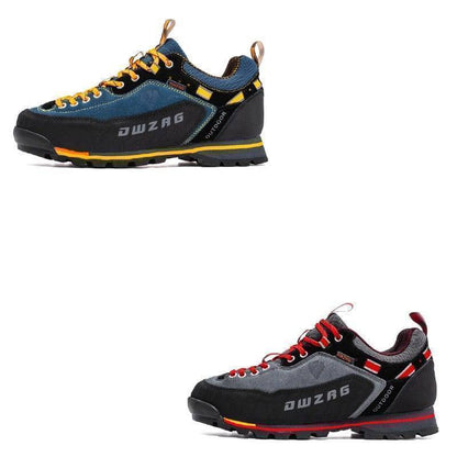 Close-up of anti-slip sole on unisex waterproof hiking shoes, durable outdoor footwear