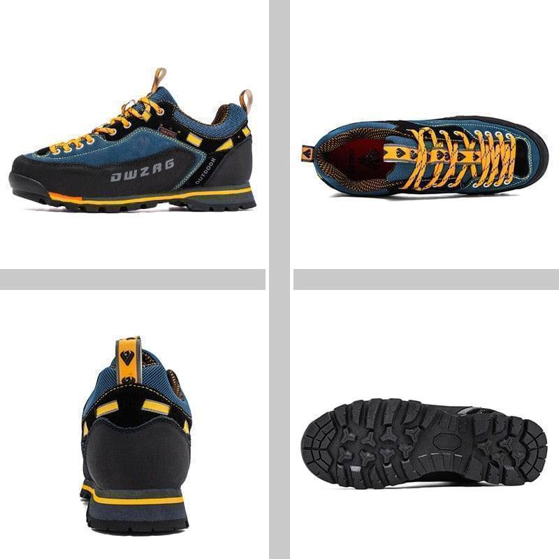 Pair of unisex anti-slip hiking shoes with breathable mesh and rugged sole, black