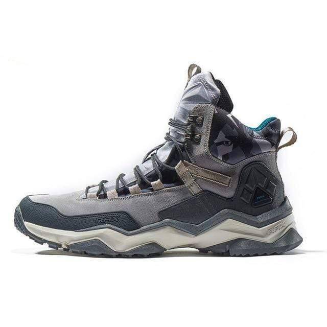 Mid-top waterproof hiking boots, unisex suede and textile, designed for rugged outdoor use