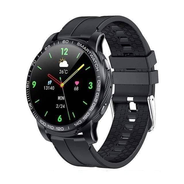 Durable outdoor smartwatch, unisex, displaying heart rate on wrist, waterproof design.