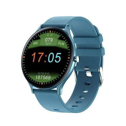 Waterproof outdoor smartwatch, unisex, highlighting heart rate monitor and rugged design.