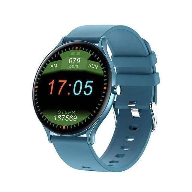 Waterproof outdoor smartwatch, unisex, highlighting heart rate monitor and rugged design.