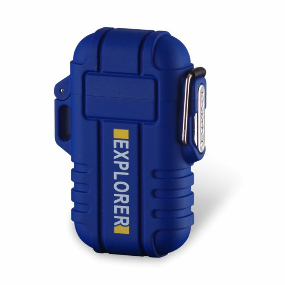 Portable USB rechargeable flameless plasma lighter, waterproof, excellent for outdoor enthusiasts.