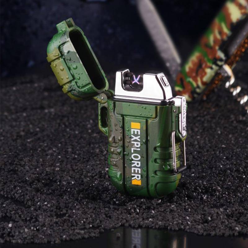 Unisex waterproof plasma lighter, USB rechargeable, ideal for camping & outdoor adventures