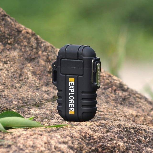 Side view of the flameless electric plasma lighter, highlighting its sleek and robust design