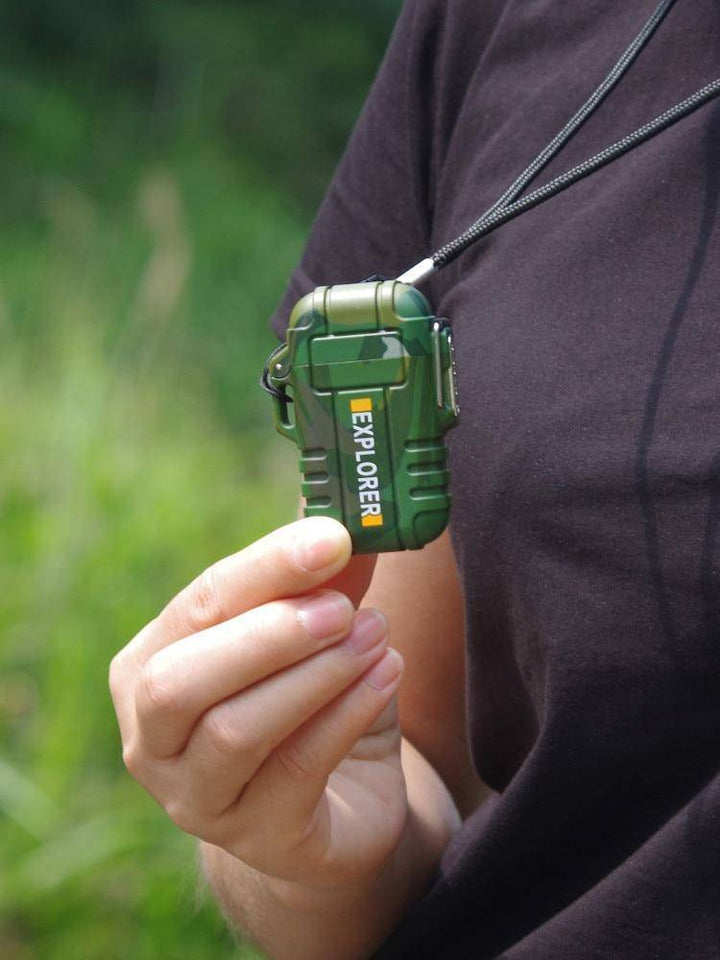 Durable waterproof plasma lighter, essential survival gear for any outdoor enthusiast