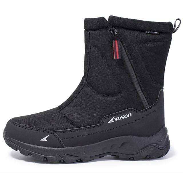 Unisex waterproof snow boots featuring a convenient zip closure for easy wear in winter.