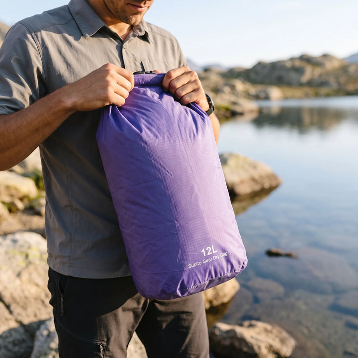 Versatile roll-top dry bag suitable for all outdoor gear, ensuring water protection for hiking, kayaking, & travel.