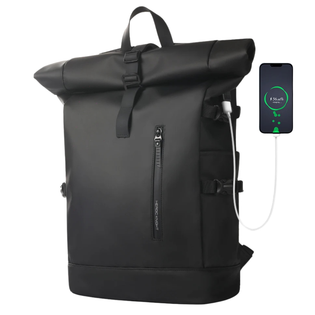 Unisex waterproof rolltop backpack for travel & commute
