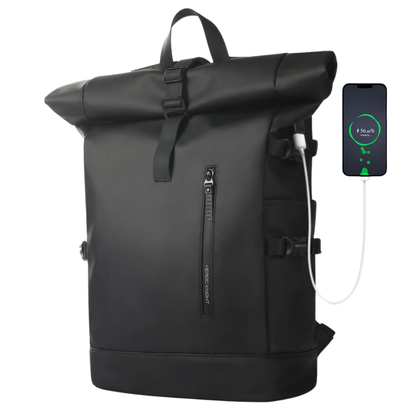 Unisex waterproof rolltop backpack for travel & commute