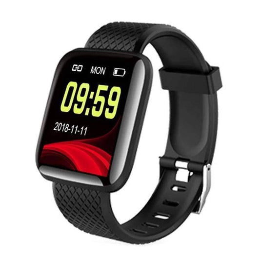 Unisex waterproof sport smartwatch with heart rate monitor and fitness tracking on wrist.