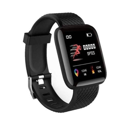Unisex smartwatch displaying heart rate, a health monitor and fitness tracker for active use.