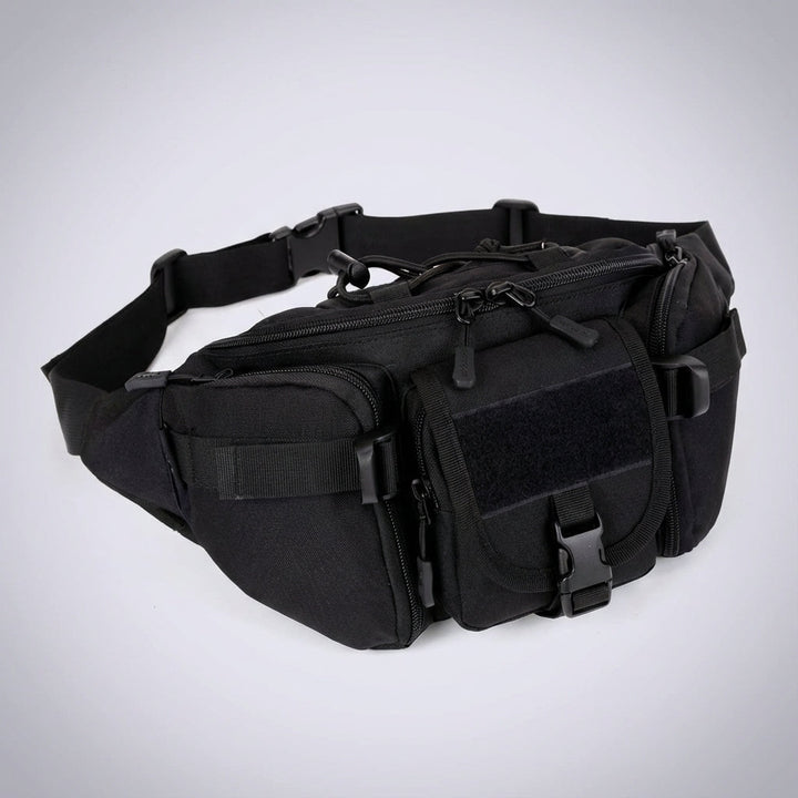 Compact waterproof tactical hip bag, perfect for hiking, camping, and daily outdoor use.