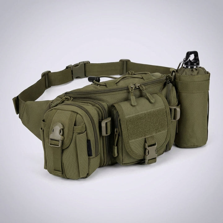 Rugged waterproof tactical fanny pack / hip bag for men & women, essential outdoor adventure gear.