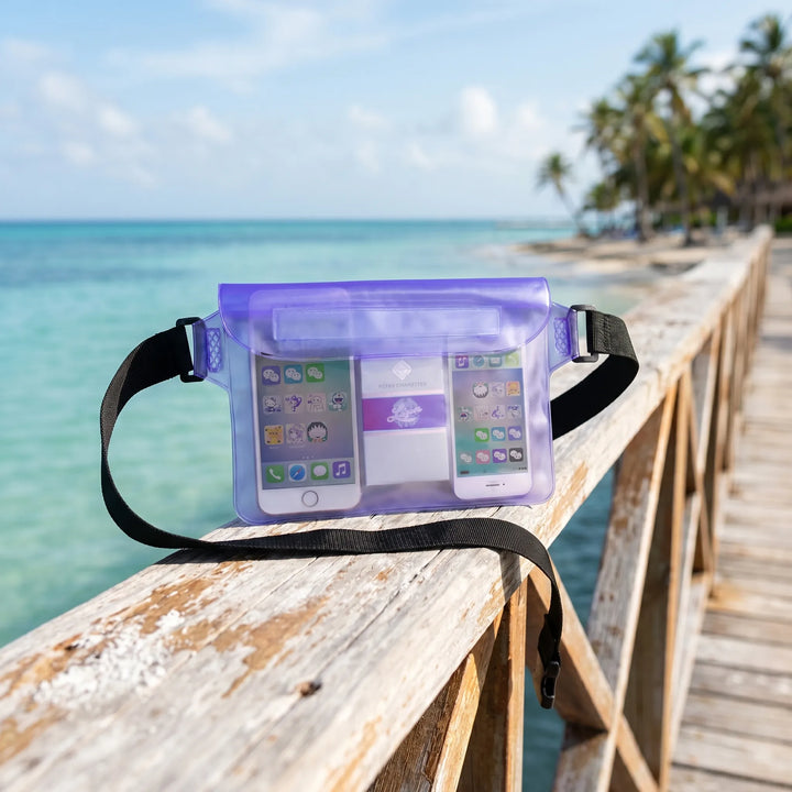 Durable translucent waterproof fanny pack for water adventures. Perfect for phones & small items.
