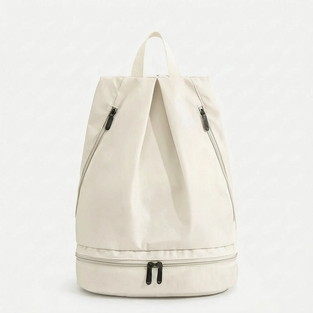 Premium waterproof backpack for travel & sports, featuring a sealed wet-dry pocket & durable material.