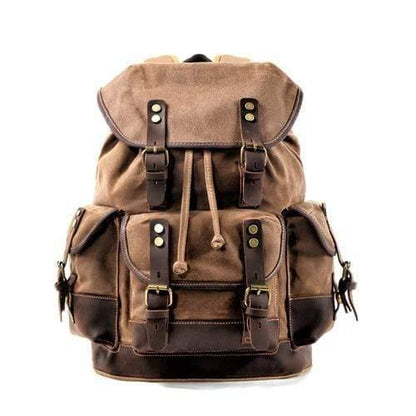 Unisex leisure rucksack made from robust waxed canvas, perfect for urban adventures and nature trails