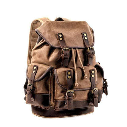 Spacious hiking leisure rucksack, showcasing its main compartment and secure closures for travel