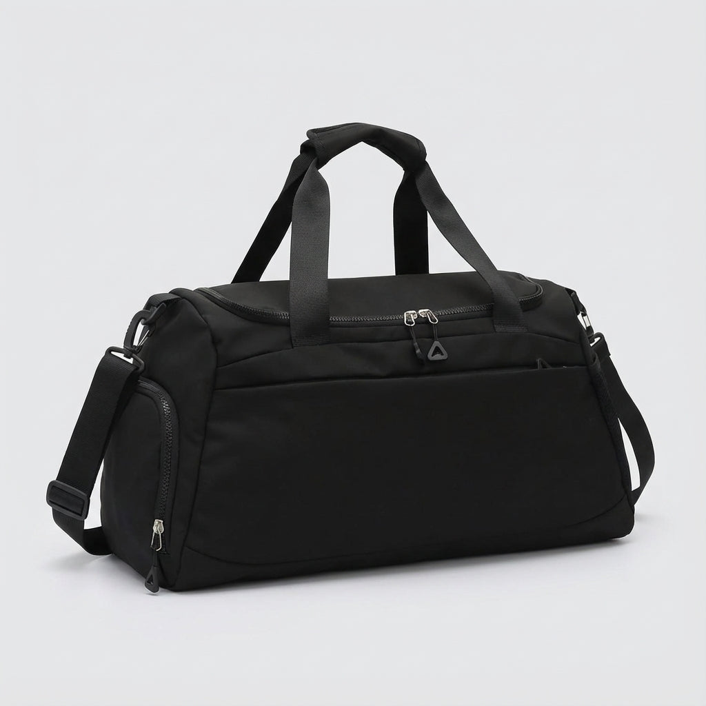Large capacity waterproof duffel bag, ideal for weekend trips, gym, or as a carry-on with a dedicated shoe section.