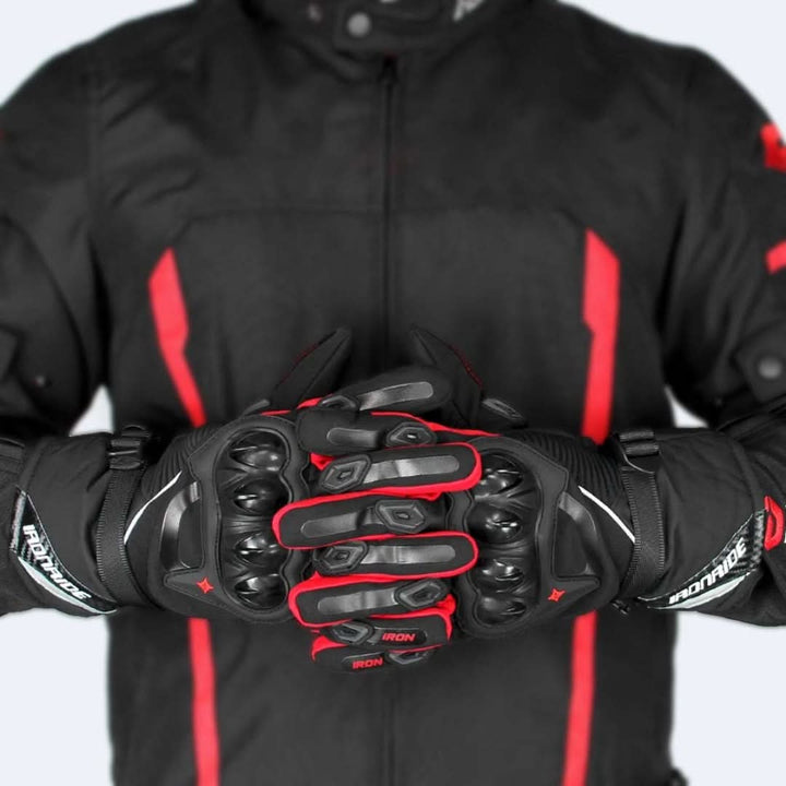 Unisex waterproof winter motorcycle gloves for cold weather riding. Warm, insulated, and protective gear.