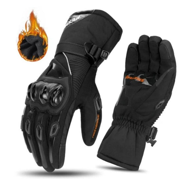 Unisex cold weather motorcycle gloves. Waterproof, insulated, and touchscreen compatible for winter riding comfort.