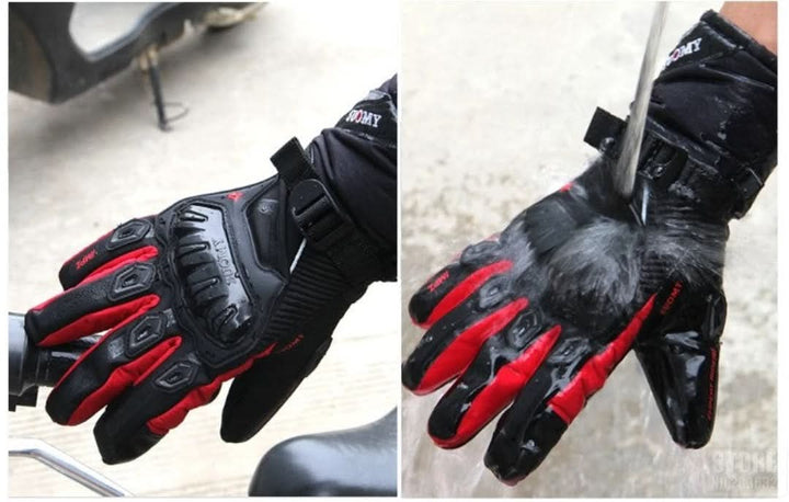 Unisex cold weather motorcycle gloves with touchscreen. Waterproof & warm for winter riding, offering great control.