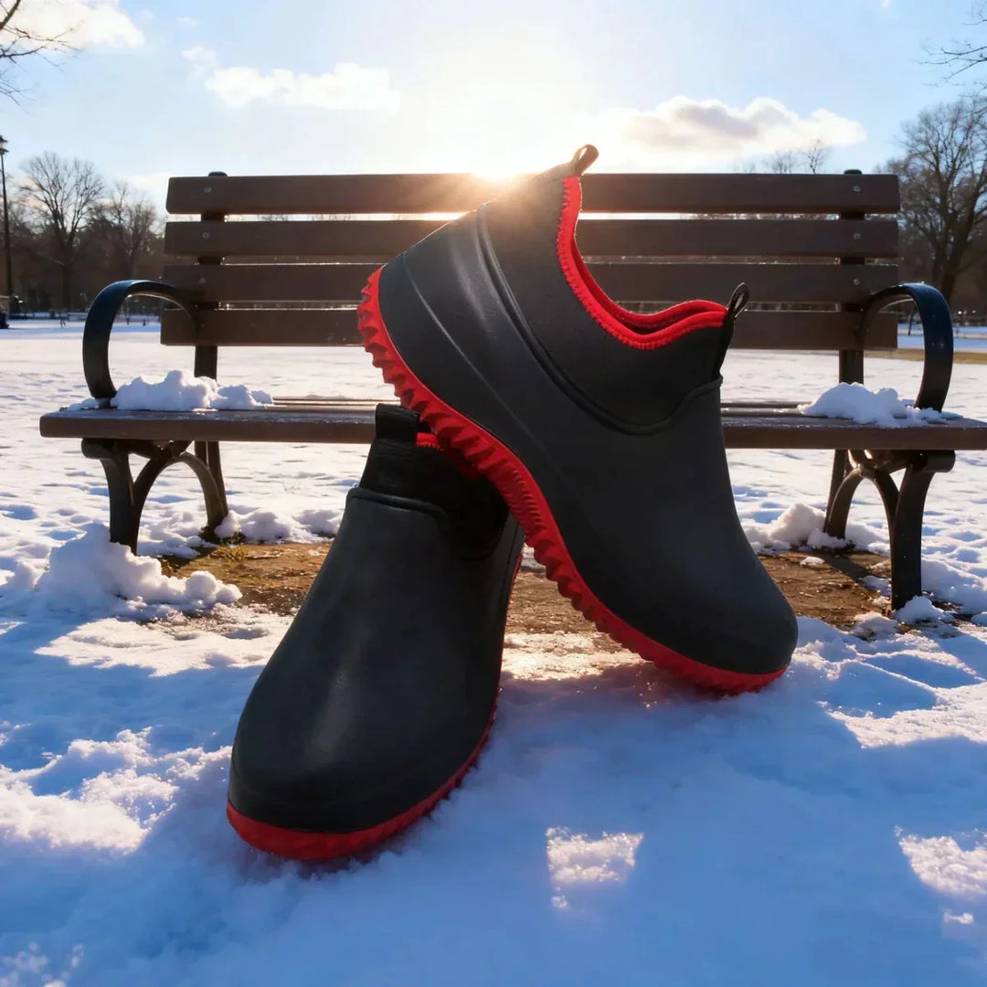 Stylish unisex waterproof work shoes with slip-resistant outsole, built for comfort & protection.
