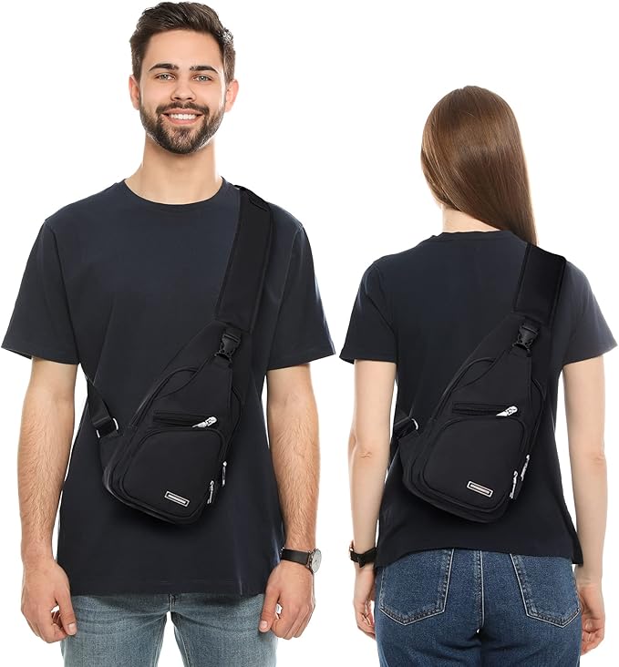 Interior view of the WaveSling multi-pocket waterproof daily carry chest bag.