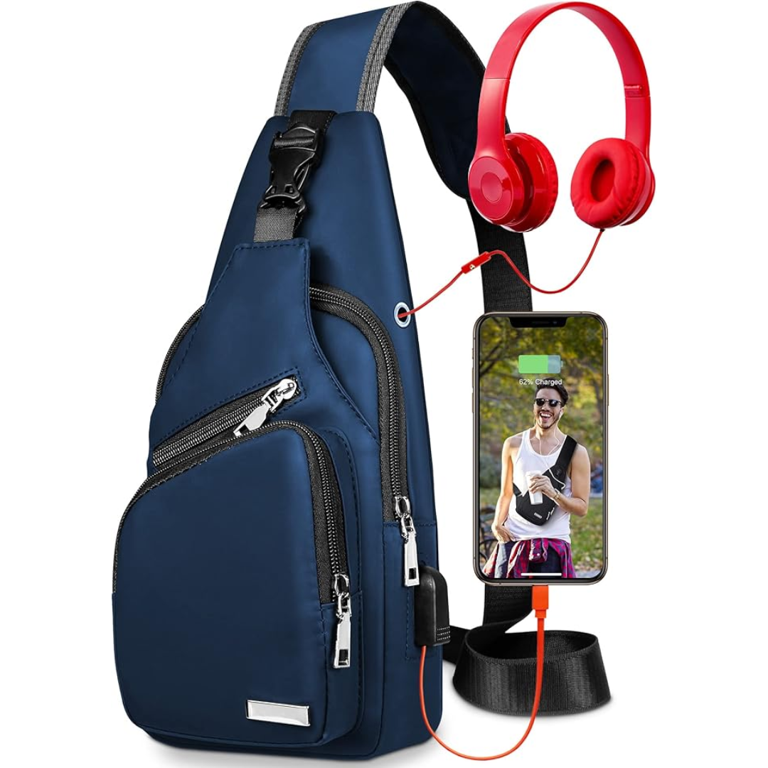 Durable WaveSling waterproof fabric sling bag, ideal for all weather conditions.