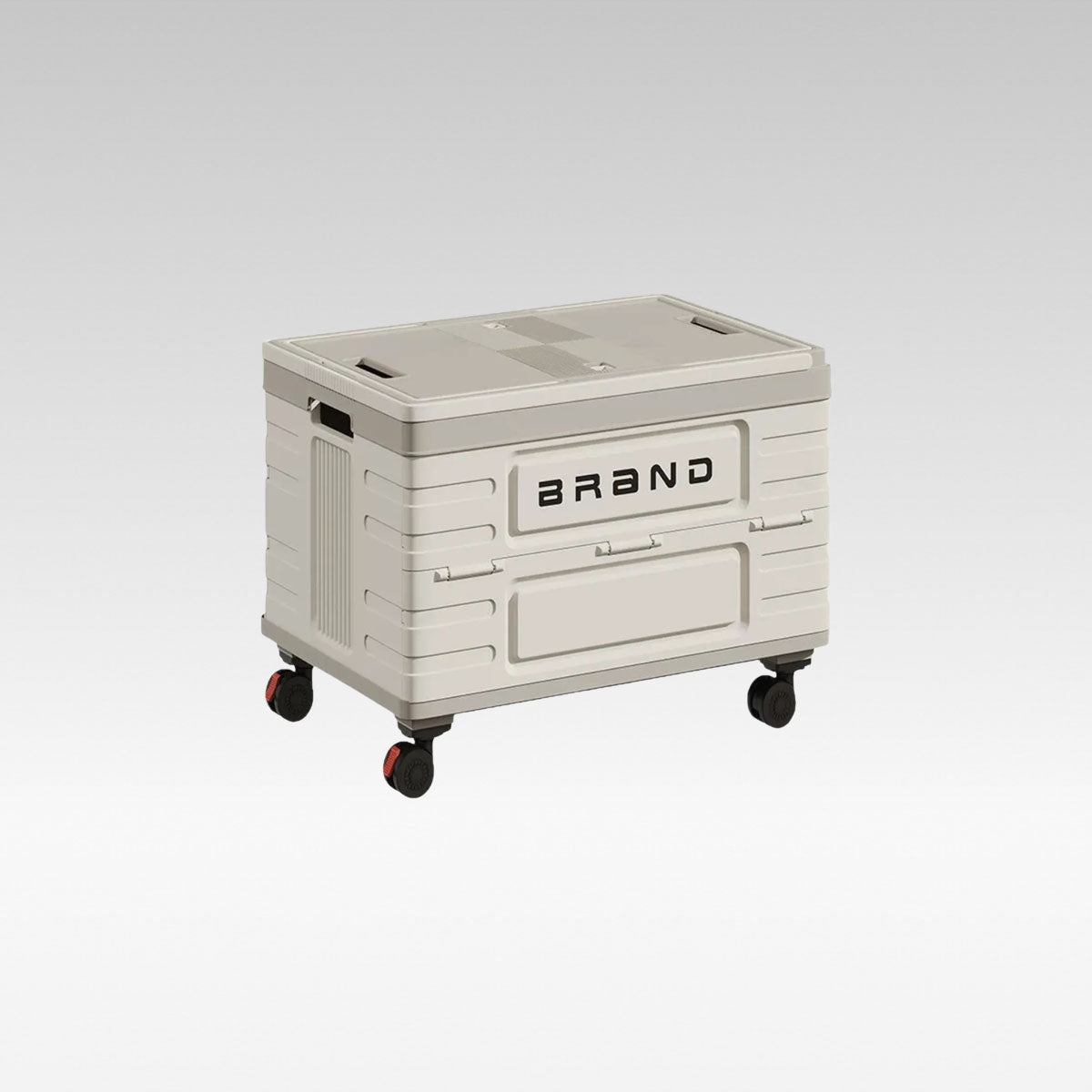 Unisex wheeled collapsible storage box in gray, perfect for camping gear & portable organization