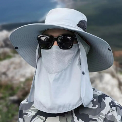 Outdoor adventure hat: Unisex wide brim, breathable, quick-dry, perfect for fishing, hiking, & travel.