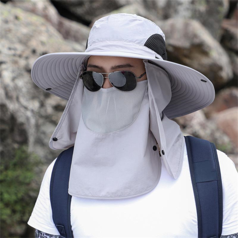 Durable wide brim fishing hat for sun protection. Breathable, quick-dry, and unisex for all outdoor anglers.