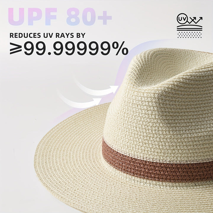 Classic unisex wide brim sun hat, offering stylish UV protection and comfort.