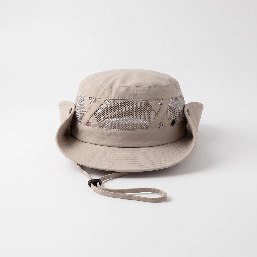 Adjustable wide brim travel hat for sun protection. Perfect unisex summer hat for fishing and hiking.