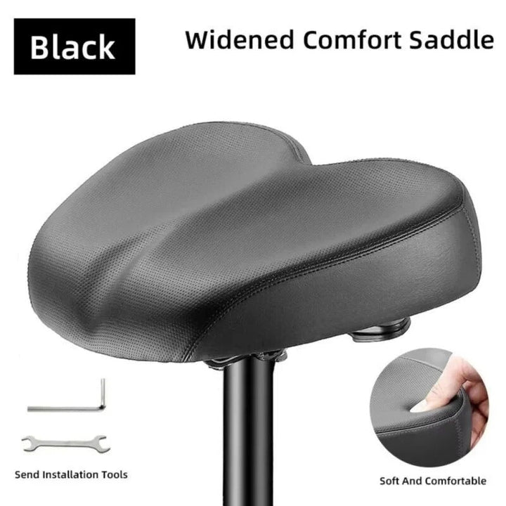 Waterproof comfort bicycle seat for road & mountain bikes, features shock absorption.
