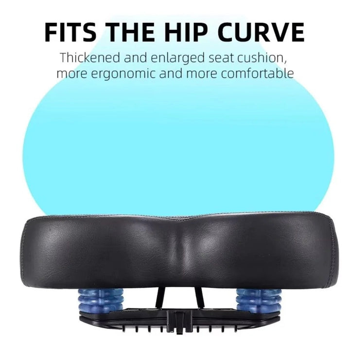 Essential cycling accessory: wide comfort bike seat for enhanced long-ride support.