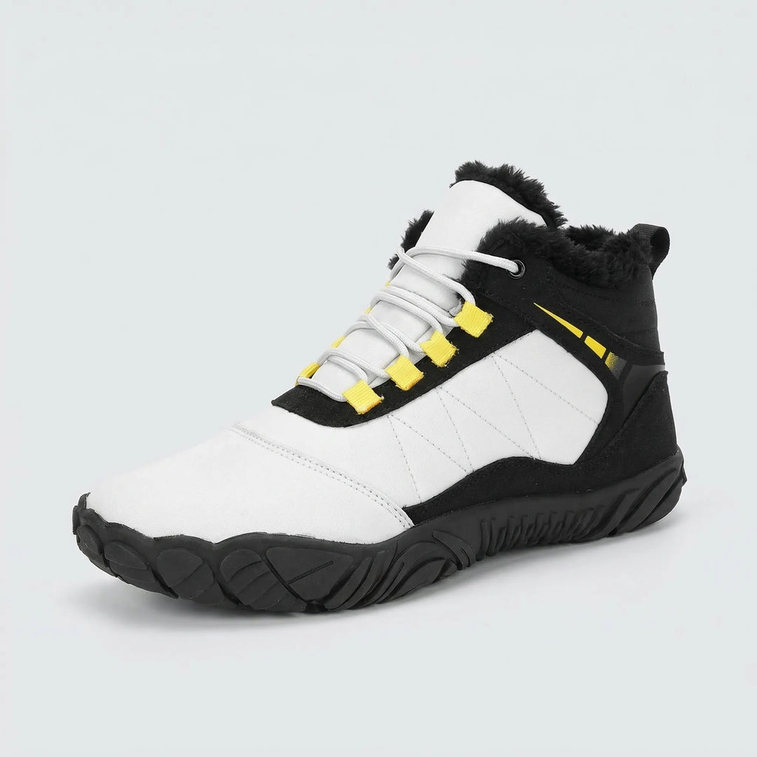 Fleece-lined water-repellent winter boots. Ideal for snow, hiking, and trekking. Keeps feet warm and dry.