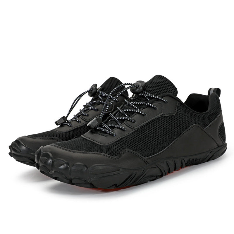 Unisex wide toe box orthopedic hiking shoes for natural fit on varied trails.