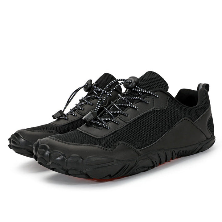 Unisex wide toe box orthopedic hiking shoes for natural fit on varied trails.