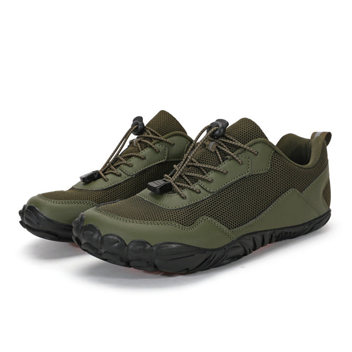 Natural fit orthopedic wide toe box hiking shoes, ideal for comfortable long trail walks.