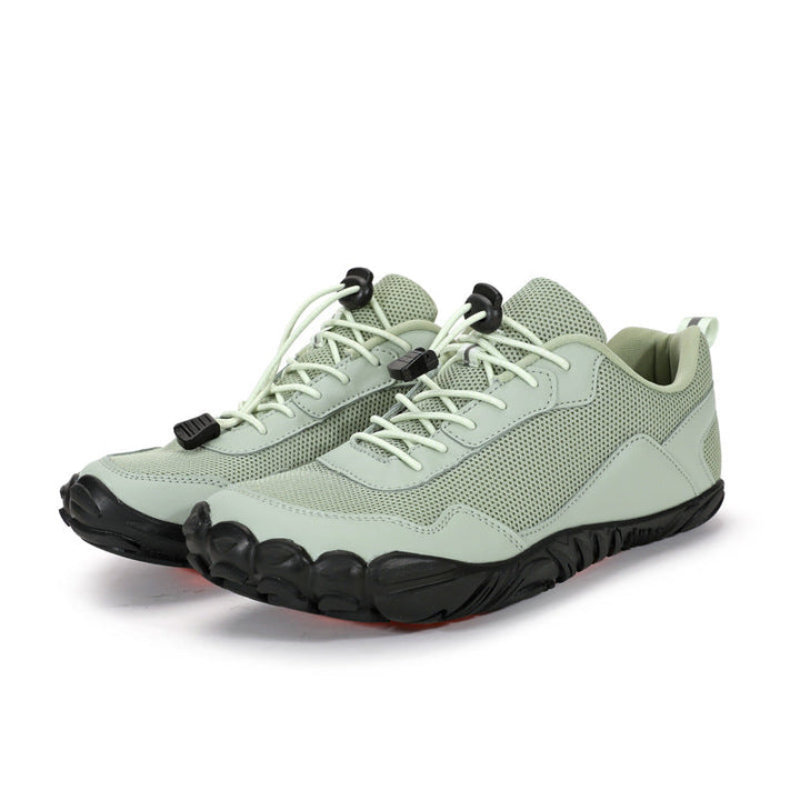 Natural fit orthopedic outdoor shoes, wide toe box for hiking, breathable & flexible design.