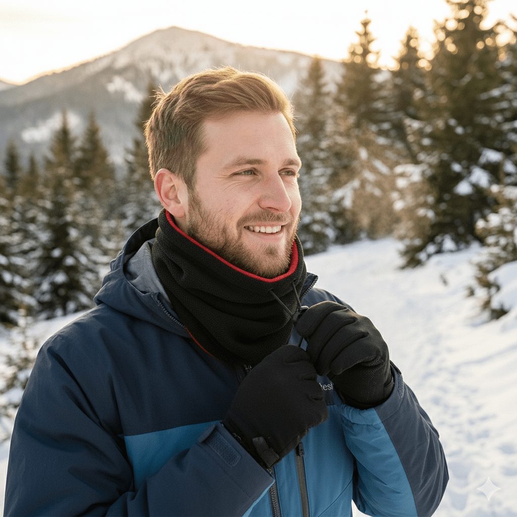 Cozy, windproof scarf offering ultimate warmth & protection for cold weather.