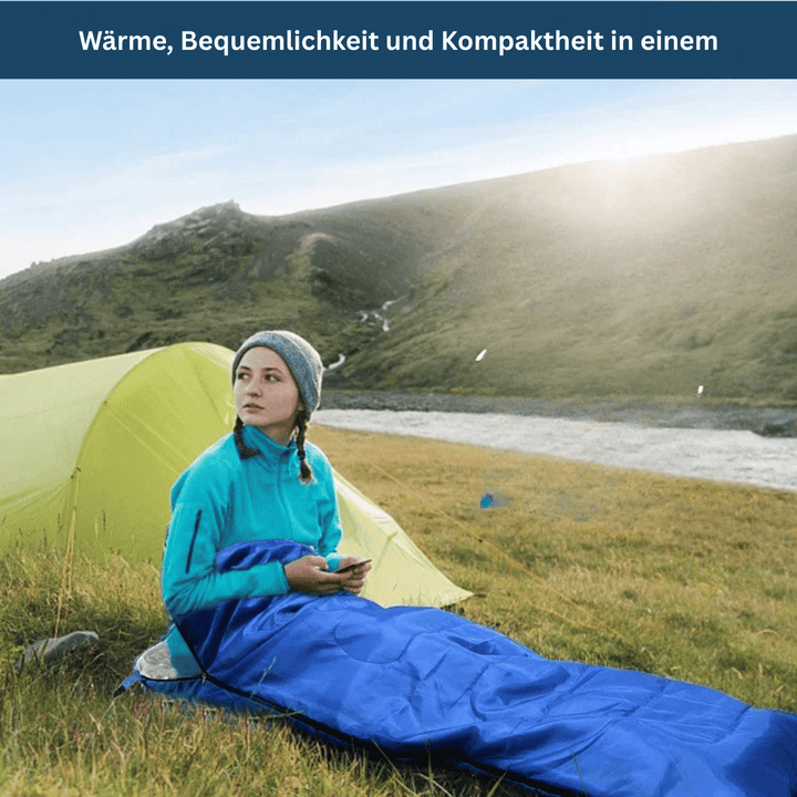 Insulated unisex sleeping bag, provides superior warmth for winter camping and hiking adventures.