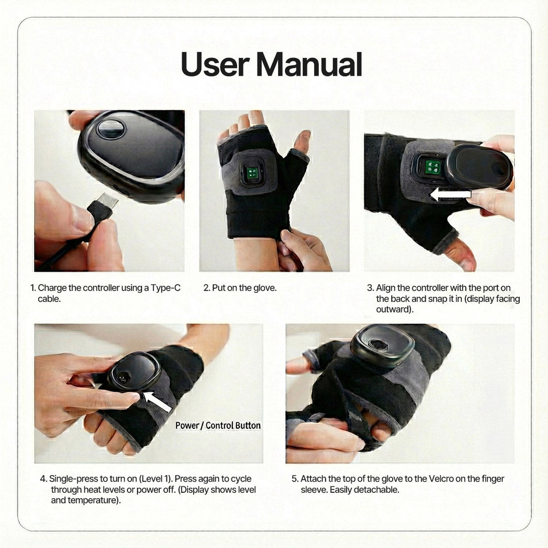 Ergonomic design of heated cycling gloves, ensuring comfort and grip for riders.