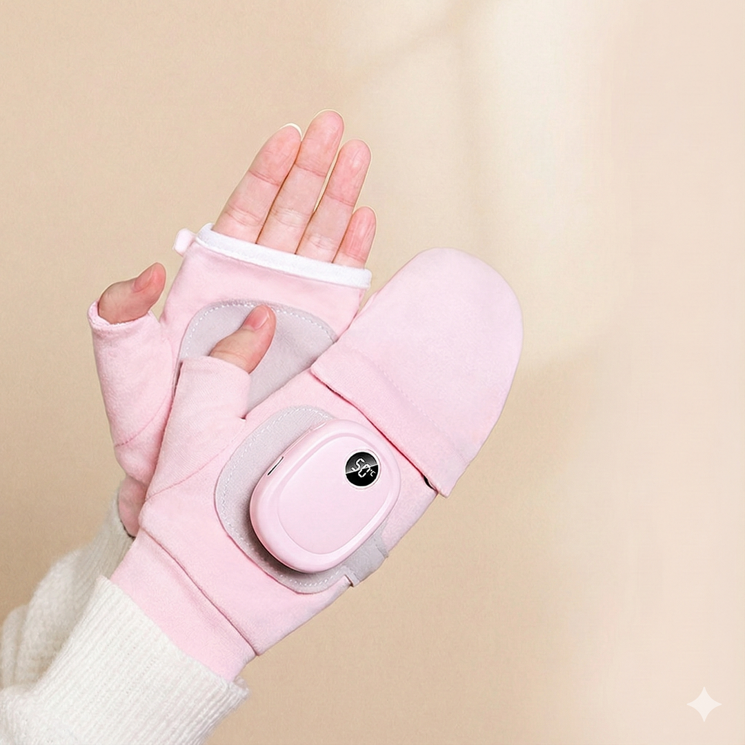 Set of unisex heated gloves, a versatile solution for winter cycling and office warmth.