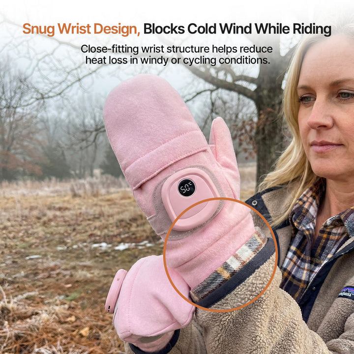 Unisex heated office gloves, sleek design, offering warmth and flexibility for work.